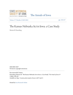 The Kansas-Nebraska Act in Iowa: a Case Study