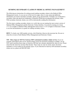 sending secondary claims in medical office management