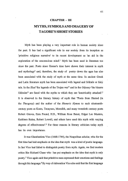 MYTHS, SYMBOLS AND IMAGERY OF TAGORE`S SHORT STORIES