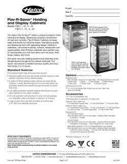 Flav-R-Savor&reg; Holding and Display Cabinets