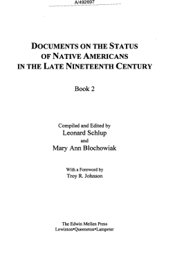 DOCUMENTS ON THE STATUS OF NATIVE AMERICANS IN