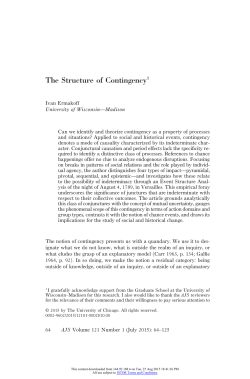 The Structure of Contingency - Social Science Computing Cooperative