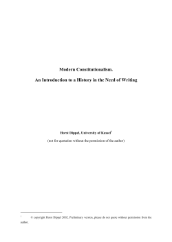Modern Constitutionalism. An Introduction to a History