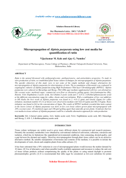 Micropropogation of Alpinia purpurata using low cost media for