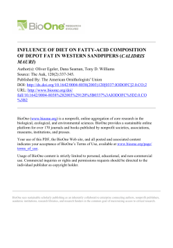 influence of diet on fatty-acid composition of depot fat in