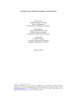 The Effects of the Default and Call Risks on Bond Duration Yan Alice