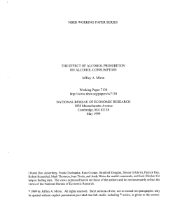 NBER WORKING PAPER SERIES THE EFFECT OF ALCOHOL