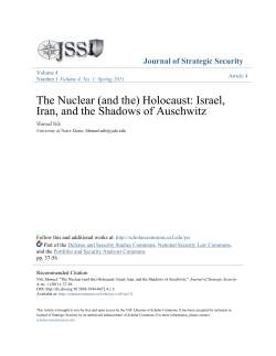 The Nuclear (and the) Holocaust: Israel, Iran, and the Shadows of