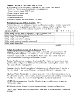Examen Lección 3: La Familia 12/8 – 12/10