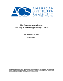 The Seventh Amendment: The Key to Reversing Buckley v. Valeo