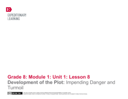 Grade 8: Module 1: Unit 1: Lesson 8 Development of the Plot