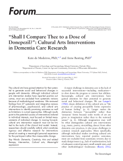 Shall I Compare Thee to a Dose of Donepezil?