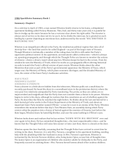 1984 SparkNotes Summary Book 1 Summary: Chapter I On a cold