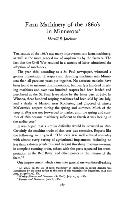 Farm machinery of the 1860`s in Minnesota [by] Merrill