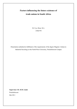 Factors influencing the future existence of trade unions in South Africa