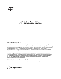 AP&reg; United States History 2013 Free