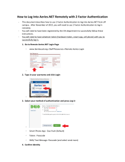 Aeries Two Factor Authentication Instructions