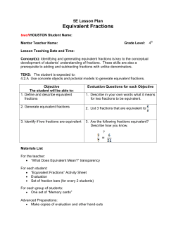 Equivalent Fractions - STEMTeachersNowPDProject