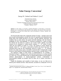 Solar Energy Conversion