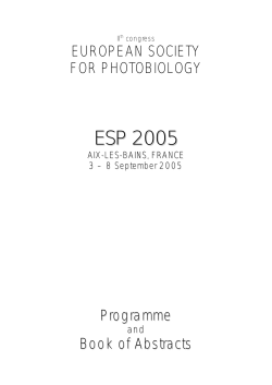 Book of Abstracts - European Society for Photobiology