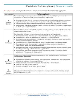 First Grade Proficiency Scale | Fitness and Health