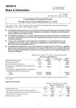 Consolidated Financial Results for the Fiscal Year Ended
