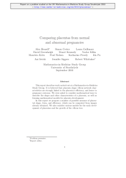 Comparing placentas from normal and abnormal pregnancies