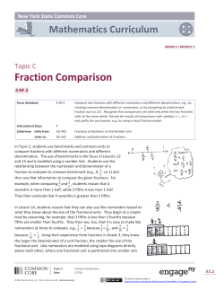 Fraction Comparison - The Syracuse City School District