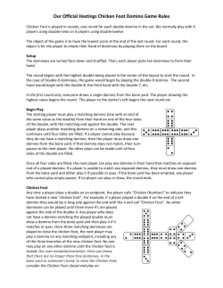 Our Official Hastings Chicken Foot Domino Game Rules