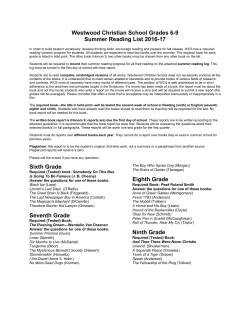 summer reading grades 6-9 2016-17