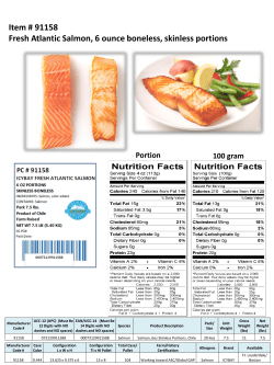 Item # 91158 Fresh Atlantic Salmon, 6 ounce boneless, skinless