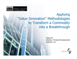 Applying &ldquo;Value Innovation&rdquo;