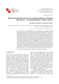Ring Strain and Other Factors Governing the Basicity of Nitrogen