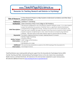 A Class Research Project to Help Students