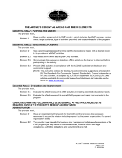 THE ACCME`S ESSENTIAL AREAS AND THEIR ELEMENTS