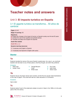 Sample teacher notes and answers