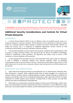 CSOC Protect Notice, Additional Security Considerations and