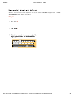 RE-DO for Measuring Mass and Volume