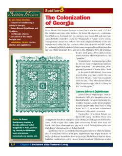 The Colonization of Georgia Section Preview Section Preview