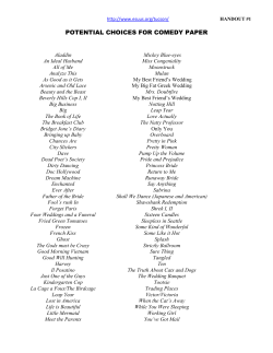 potential choices for comedy paper - English