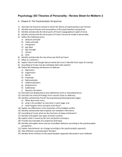 Psychology 303 Theories of Personality