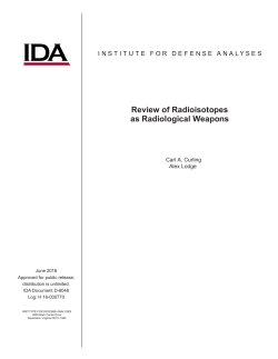 Review of Radioisotopes as Radiological Weapons