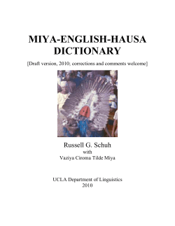 MIYA-ENGLISH-HAUSA DICTIONARY