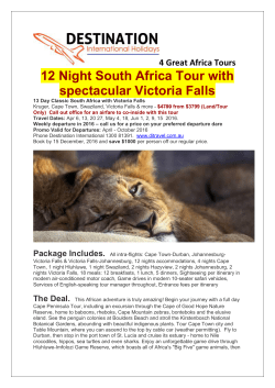 12 Night South Africa Tour with spectacular Victoria Falls