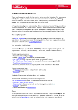 AUTHOR GUIDELINES FOR PERSPECTIVES Thank you for