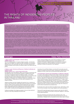 THE RIGHTS OF INDIGENOUS PEOPLES IN THAILAND