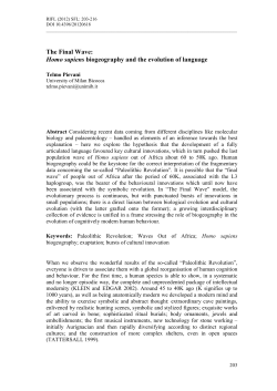 The Final Wave: Homo sapiens biogeography and the evolution of
