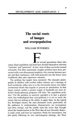 The social roots of hunger and overpopulation