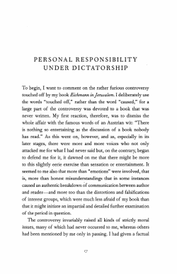 PERSONAL RESPONSIBILITY UNDER DICTATORSHIP