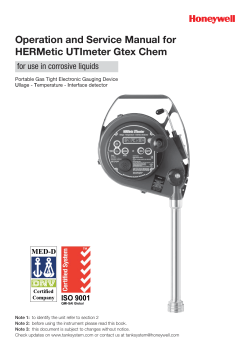 HERMetic UTImeter Gtex Chem - Honeywell Process Solutions